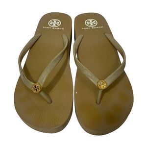 Tory Burch Gold Platform Thong Sandals